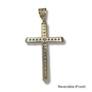 14K Gold Cross Pendant Mens Large Cross Women Cross Gift Fine Silver Jewelry